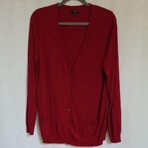 Talbots Red Cardigan Button Up Sweater.  Size Large.